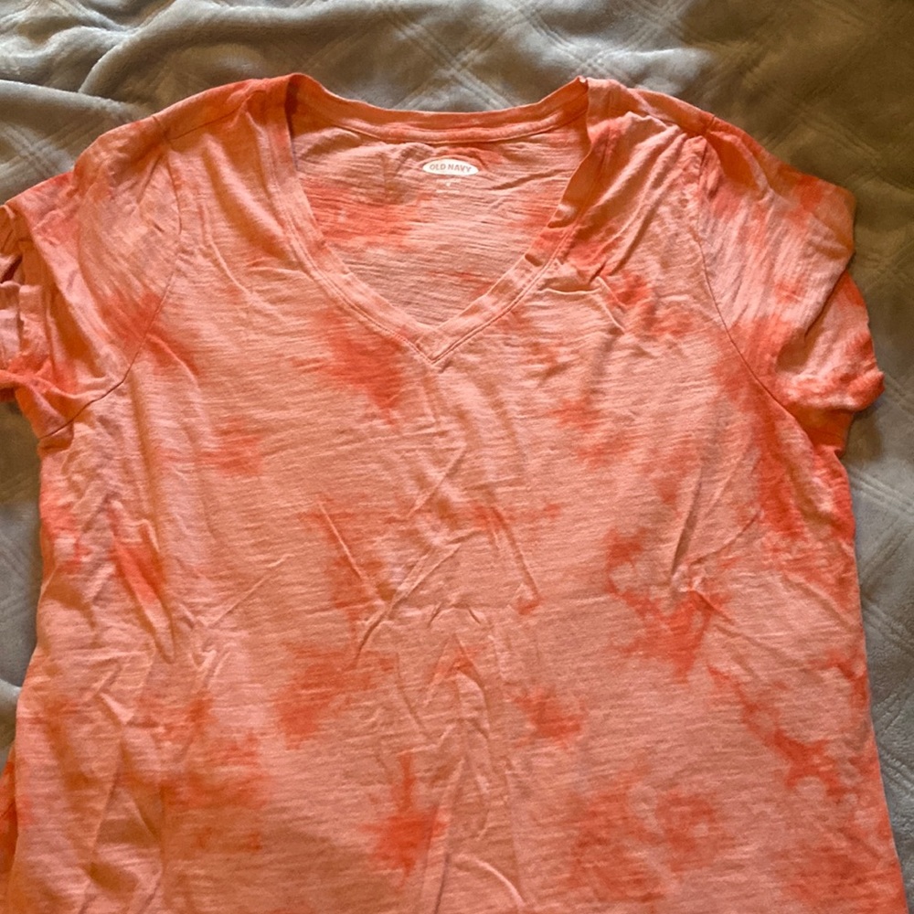 Old navy every day wear shirt. Med. Orange tie dye